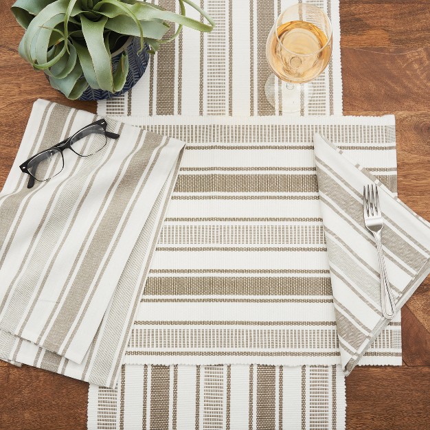 C amp f Home Chandler Stripe Clay Woven Cotton Kitchen Towel