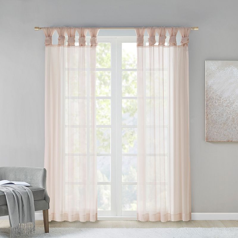 Madison Park 2-pack Elowen Twisted Tab Voile Sheer Window Curtains