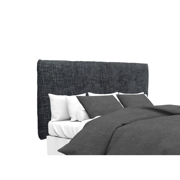 MJL Furniture Ali Button Tufted Atlas Midnight Upholstered Headboard - - 10910733