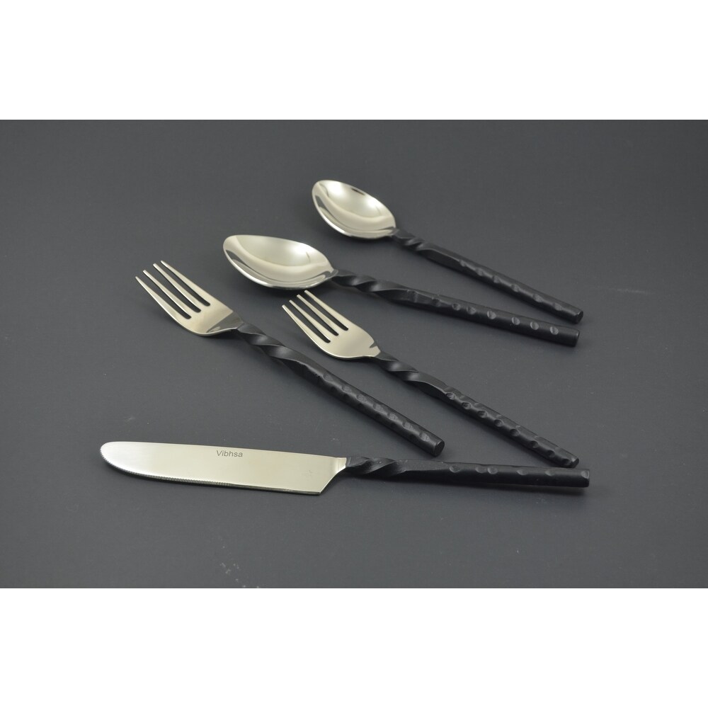 Vibhsa Black Stainless Steel Flatware Set of 20 PC