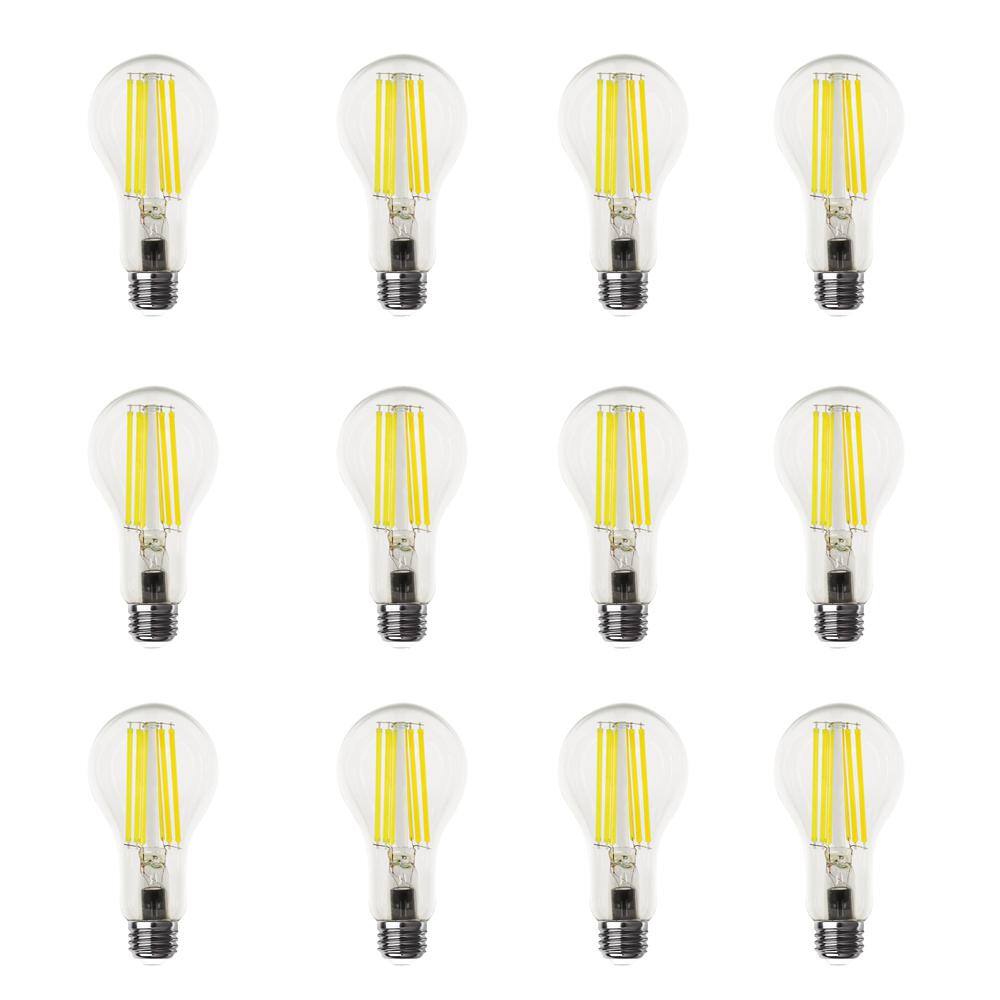 Feit Electric 150-Watt Equivalent A21 Clear Glass Filament Bright White (3000K) LED Light Bulb (12-Pack) OM150DMCL830FIL12