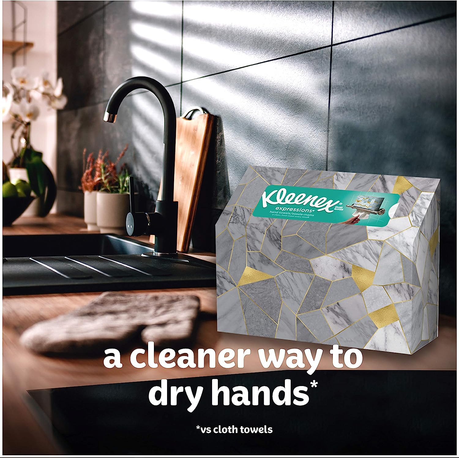 Kleenex Expressions Disposable Paper Hand Towels, 6 Boxes, 60 Towels per Box (360 Total Hand Towels), Packaging May Vary