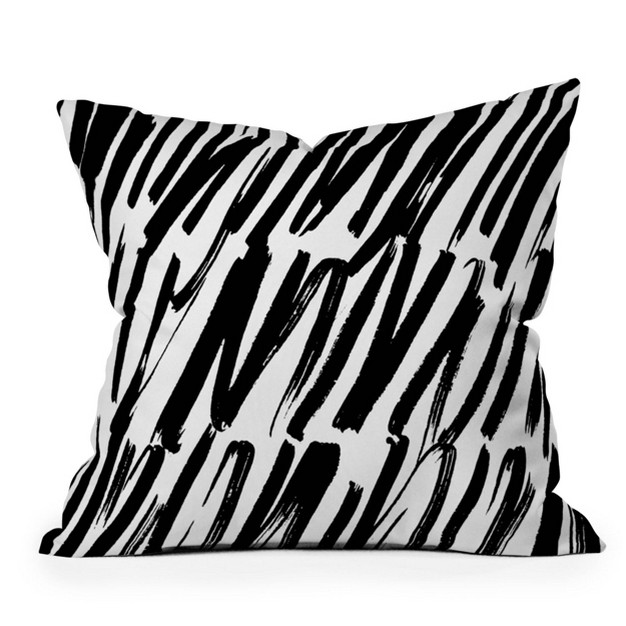 Rebecca Allen Covered Square Throw Pillow Black white Deny Designs