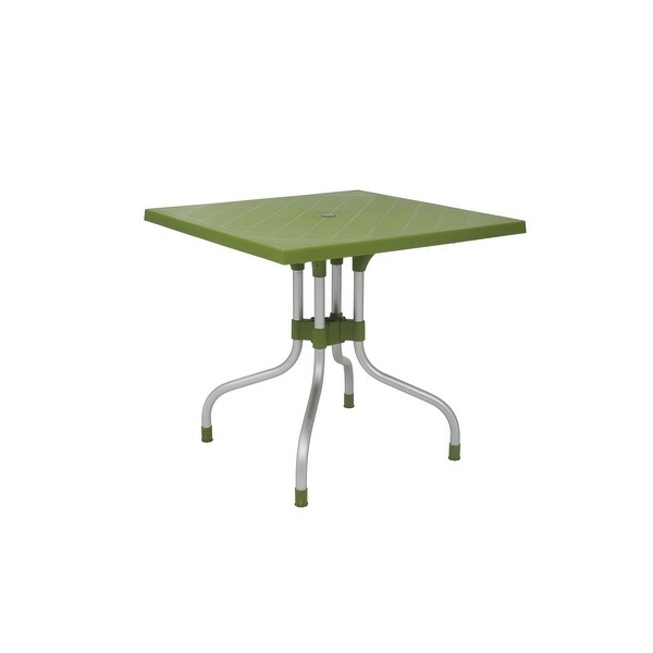 Lyra Plastic Resin Square Outdoor Patio Table