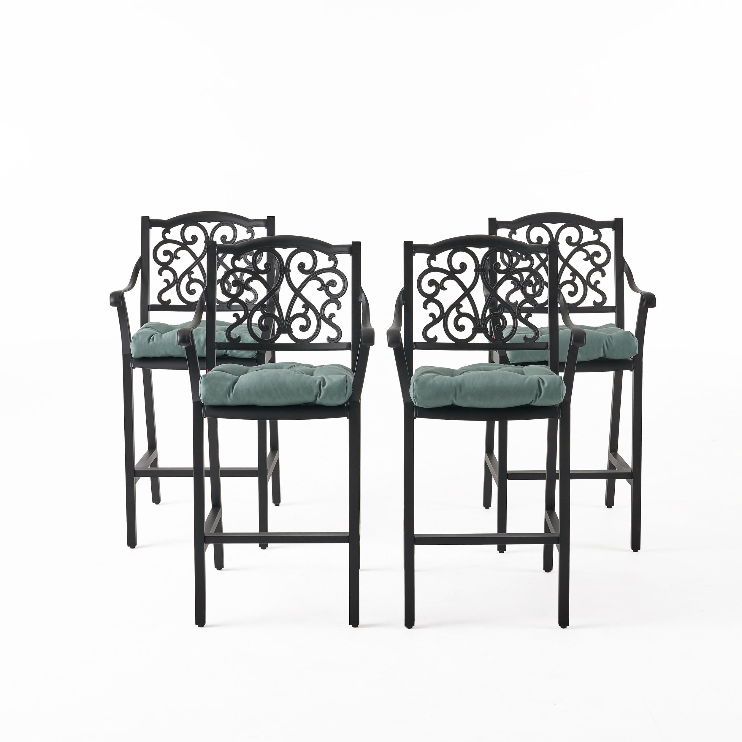 Prescott Outdoor Barstool with Cushion (Set of 4)