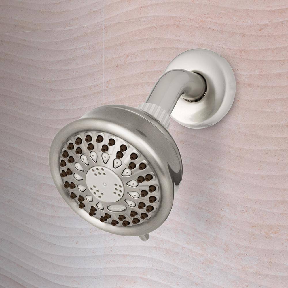 Waterpik 5-Spray 3.8 in. Single Wall Mount Low Flow Fixed Shower Head in Brushed Nickel TAV-529E