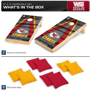 Wild Sports Kansas City Chiefs 24 in. W x 48 in. L Cornhole Bag Toss Set 1-16047-VT115XD