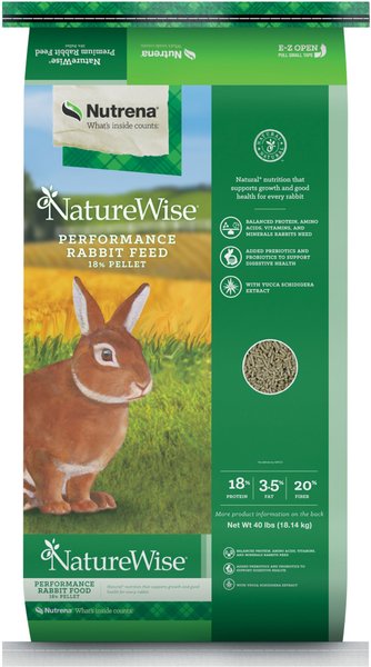 Nutrena NatureWise Perform 18% Protein Rabbit Food， 40-lb bag