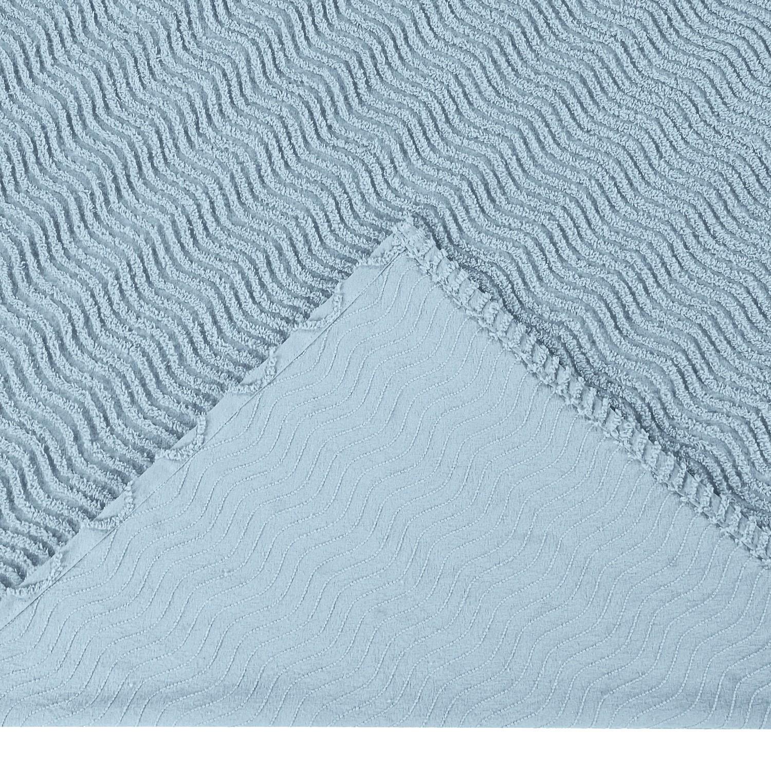 Better Trends Blue Natick Wave 100% Cotton Bedspread， Twin