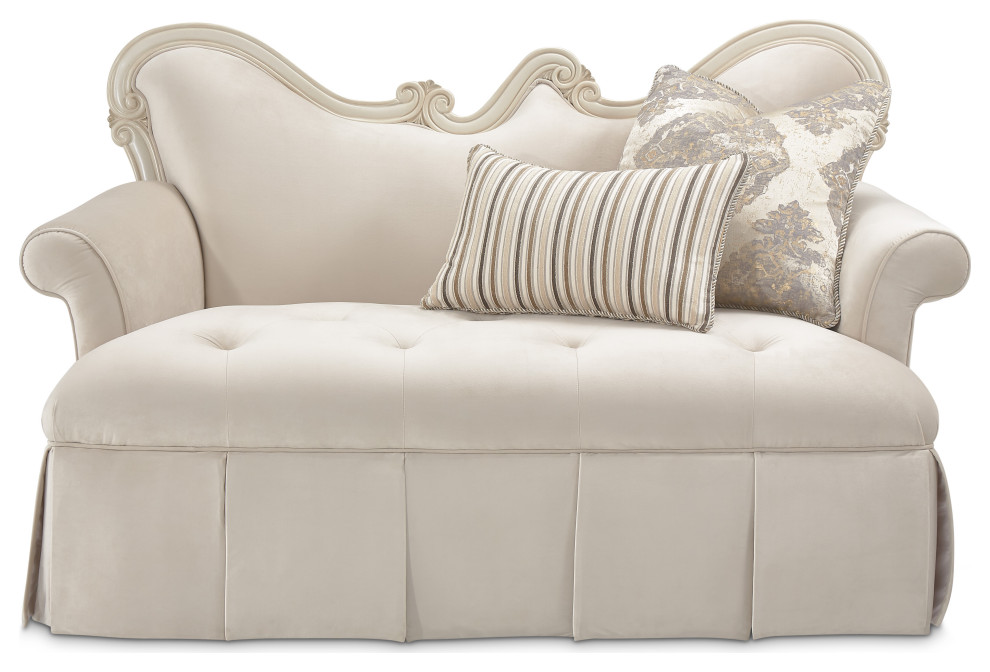 Lavelle Classic Pearl Settee  Ivory   Traditional   Loveseats   by HedgeApple  Houzz