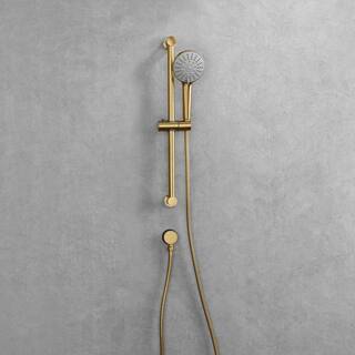 Ultra Faucets Kree 5-Spray Round High Pressure Multifunction Wall Bar Shower Kit with Hand Shower in Brushed Gold UF78308-7R