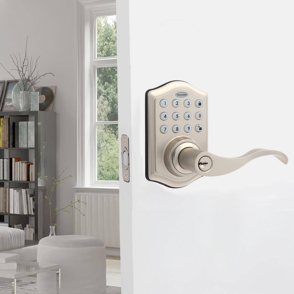 Honeywell Satin Nickel Keypad Electronic Door Lever Entry Lock 8734301