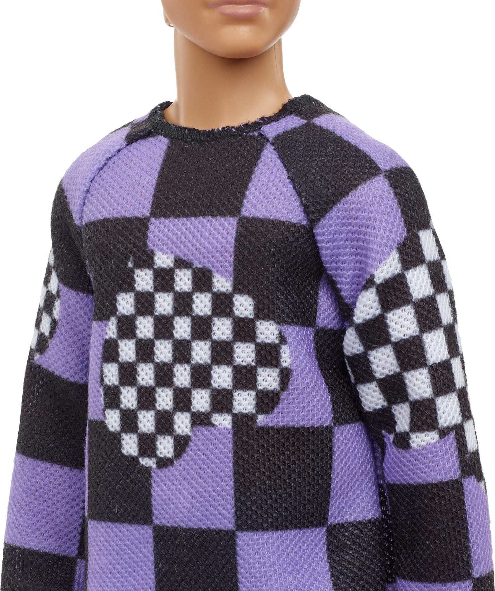 Barbie Fashionistas Ken Fashion Doll #191 in Checkered Sweater with Blonde Hair & Sneakers