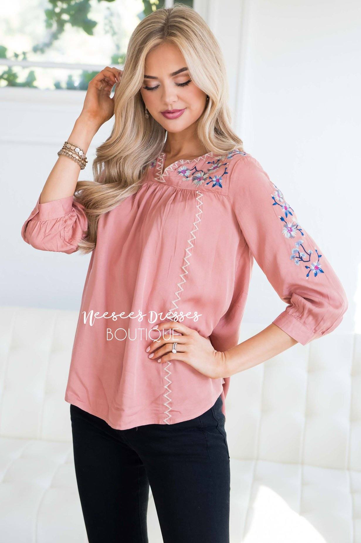 One Love Floral Embroidered Blouse