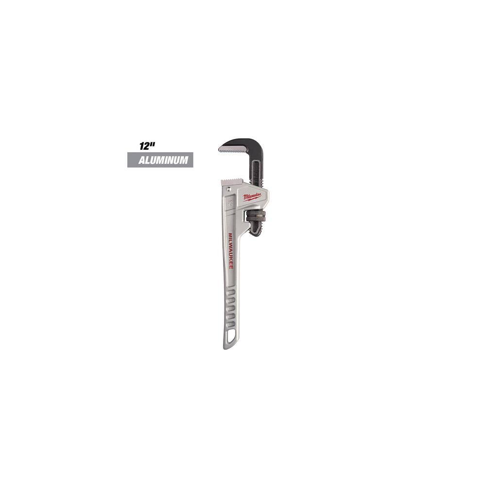 MW 10 in. Aluminum Pipe Wrench with Power Length Handle with 12 in. Pipe Wrench (2-Piece) 48-22-7213-48-22-7212