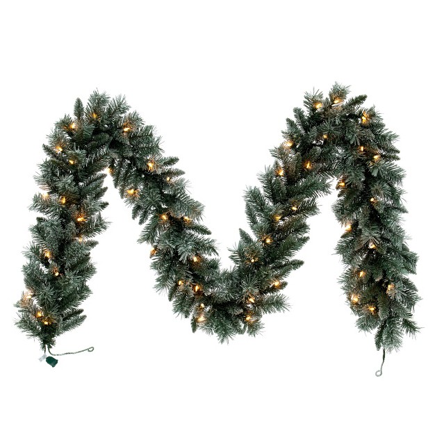 Frosted Mixed Pine Garland Clear Incandescent Mini Lights