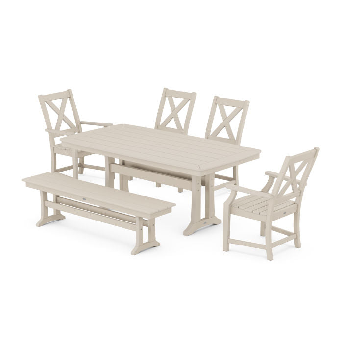 Polywood Braxton 6-Piece Dining Set with Trestle Legs PWS1030-1