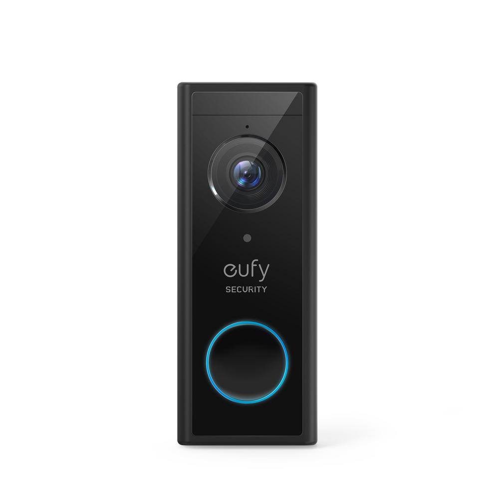 eufy Security Video Doorbell 2K Wi-Fi Wireless Add-on Smart Video Camera in Black T82101W1