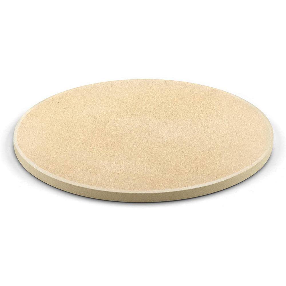 Cook N Home 14 in. round x 58 in. Cream Pizza Grilling Baking Stone 02661