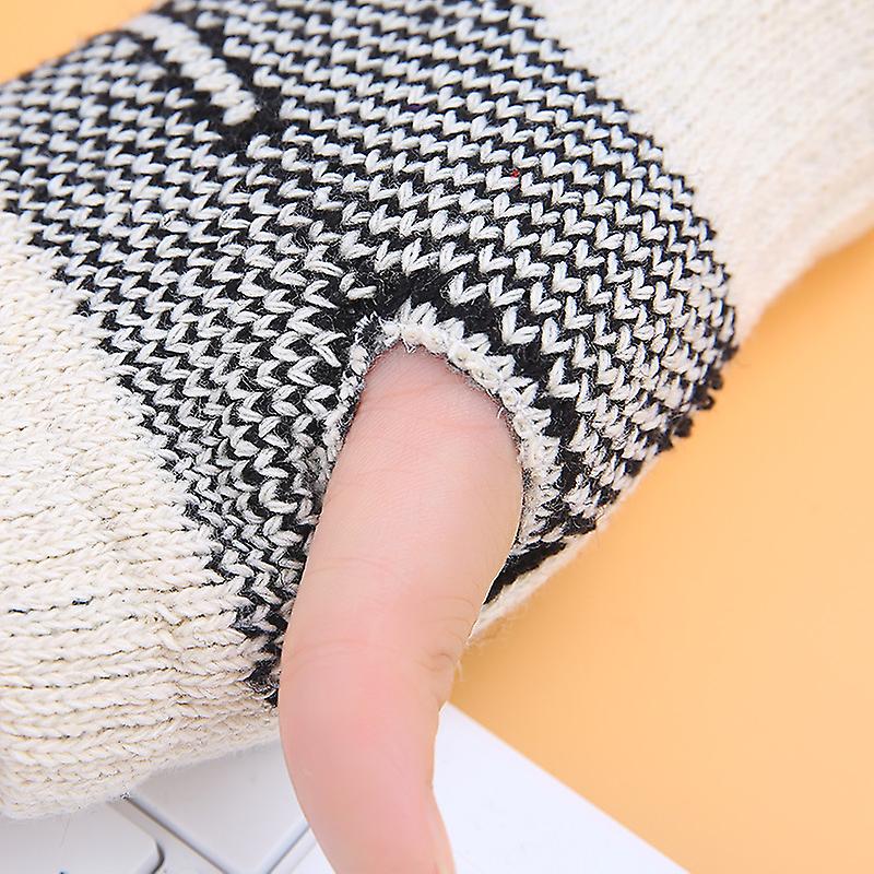 Winter Touch Screen Gloves Women Men Warm Stretch Knit Mittens Imitation Wool Half Finger Fingerless Gloves