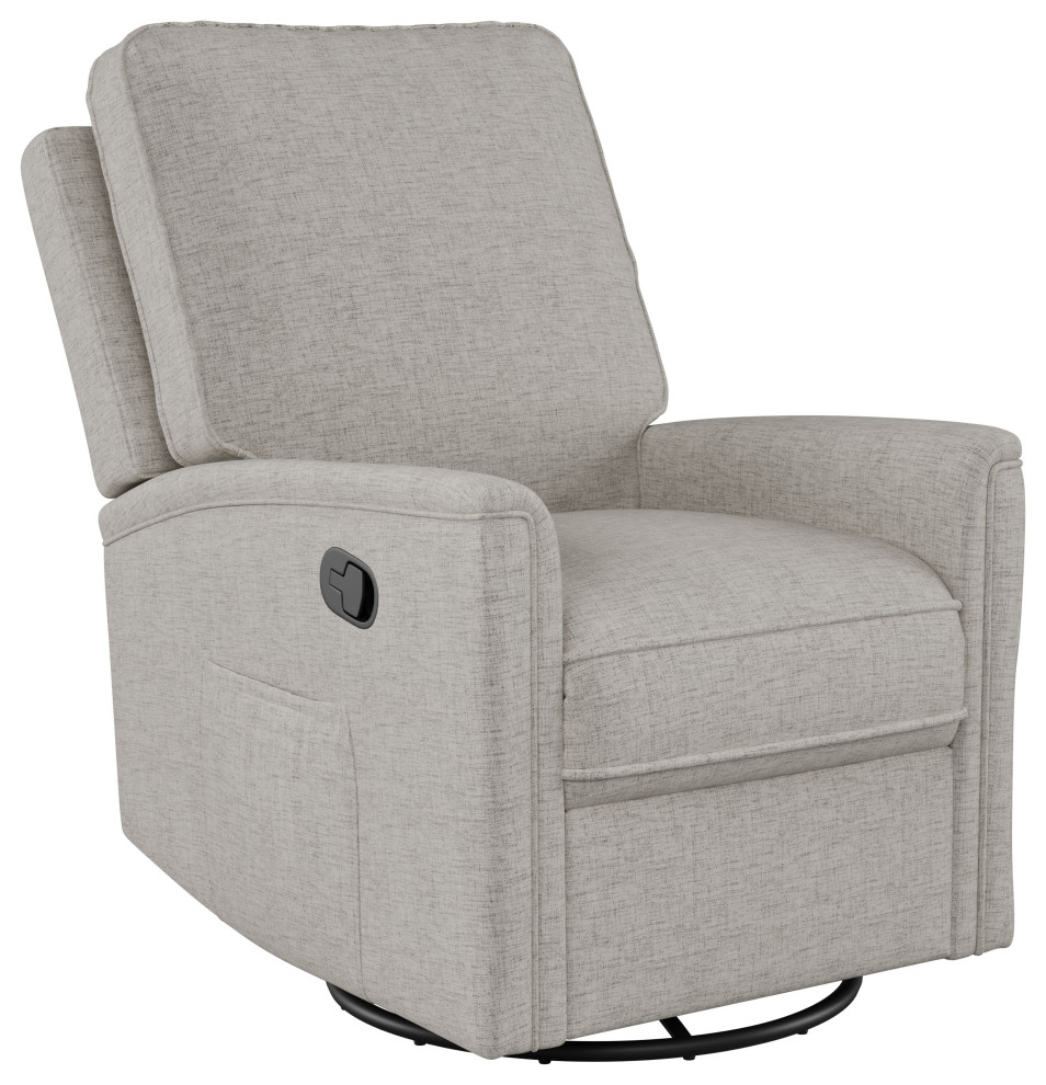 Jasmine Fabric Upholstered Swivel and Glider Recliner Chair   Transitional   Recliner Chairs   by CorLiving Distribution LLC  Houzz