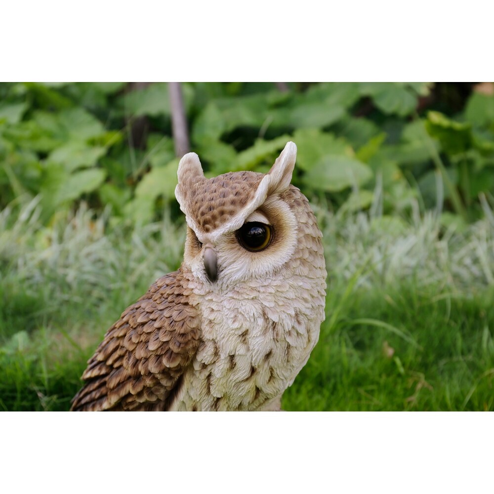 Large Long Eared Owl On Stump Statue