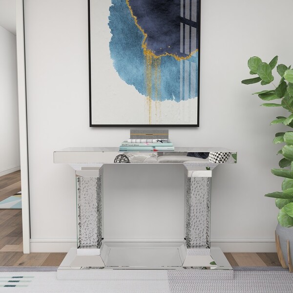 Clear MDF Glam Console Table 31 x 42 x 13 - 42 x 13 x 31