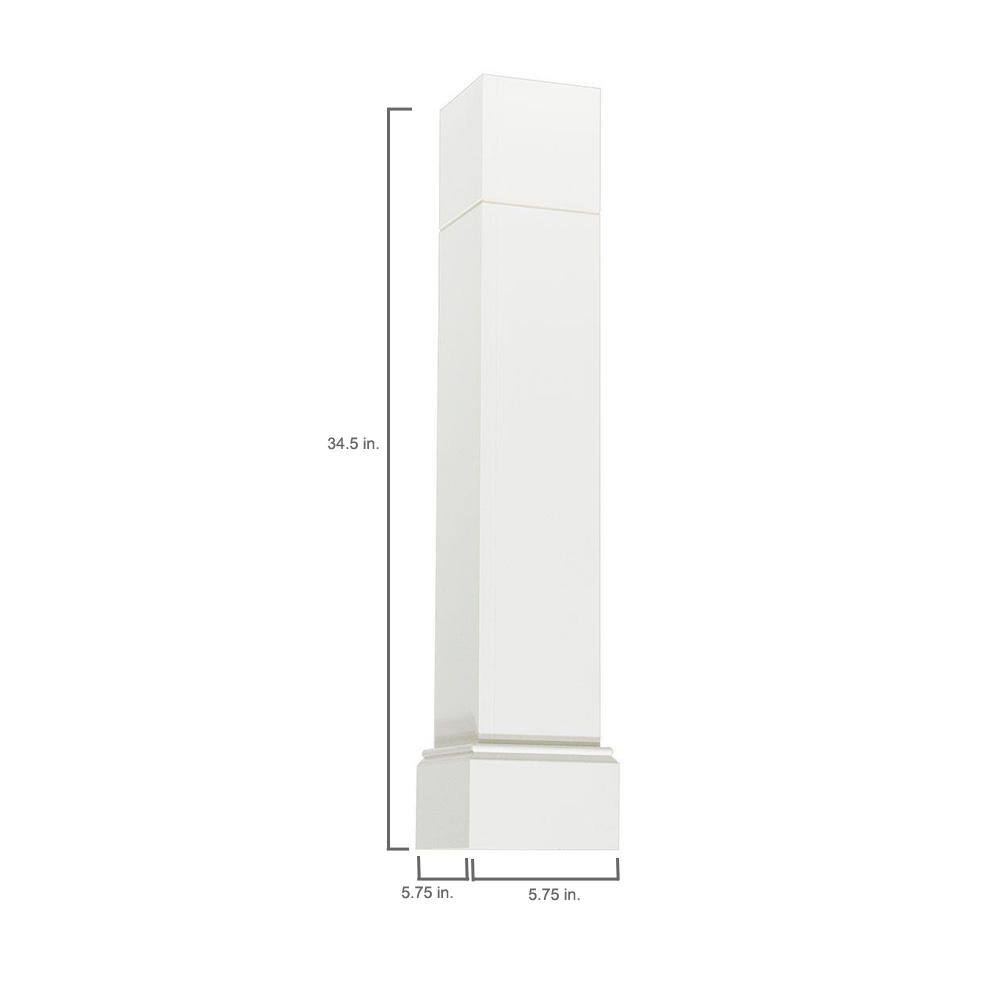 Hampton Bay 5.75x34.5x5.75 in. Decorative Corner Post End Panel in Satin White KADCP6-SW