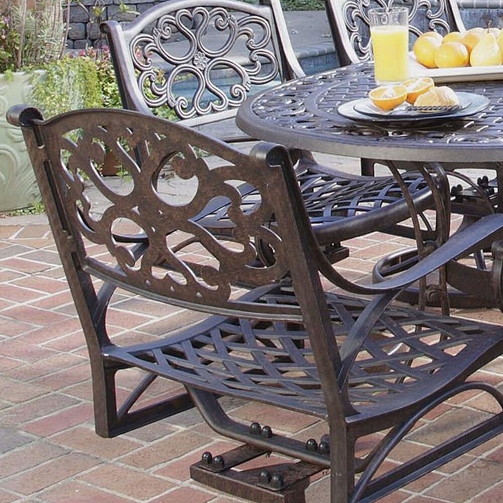 Sanibel Bronze 7 Piece Outdoor Dining Set  Table and 6 Swivel Chairs