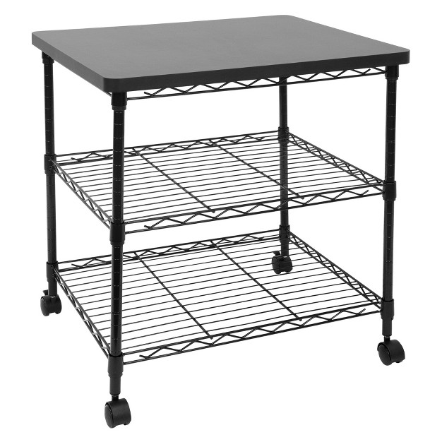 Mount it Printer Stand W Rolling Wheels 3 tier Large Printer Cart W Storage Shelves For 3d amp Laser Printer Scanner Heat Press 200 Lbs Capacity