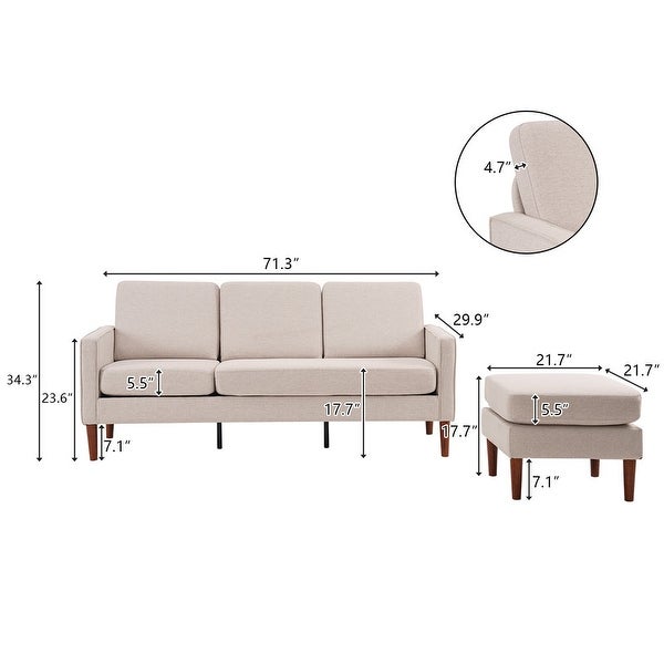 3 Persons With Concubine Pedal Indoor Modular Sofa