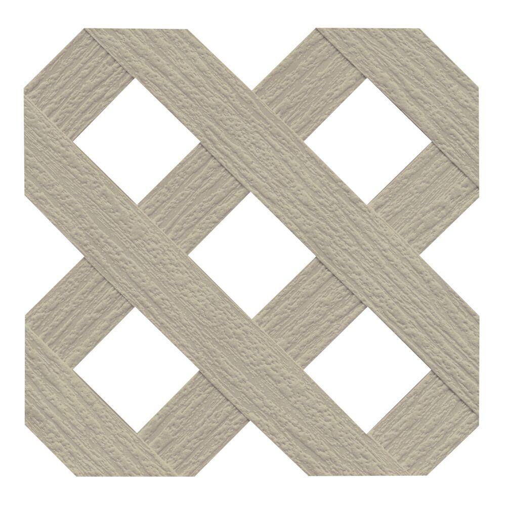 Veranda 4 ft. x 8 ft. Khaki Classic Diamond Vinyl Lattice 73040661