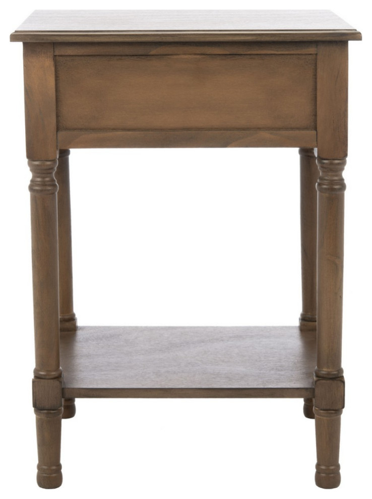 Aaron One Drawer Accent Table Brown   Traditional   Side Tables And End Tables   by AED Luxury Home Decor  Houzz