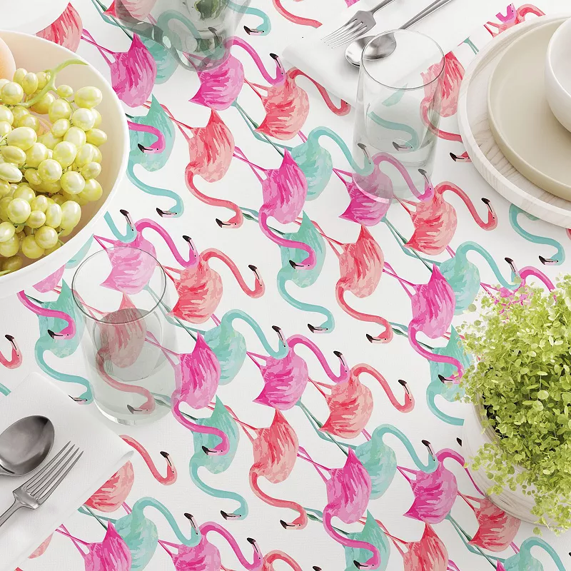 Square Tablecloth， 100% Polyester， 54x54， Flamingo Beach