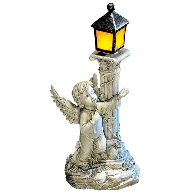 Collections Etc Cherub Garden Statue With Solar Lantern