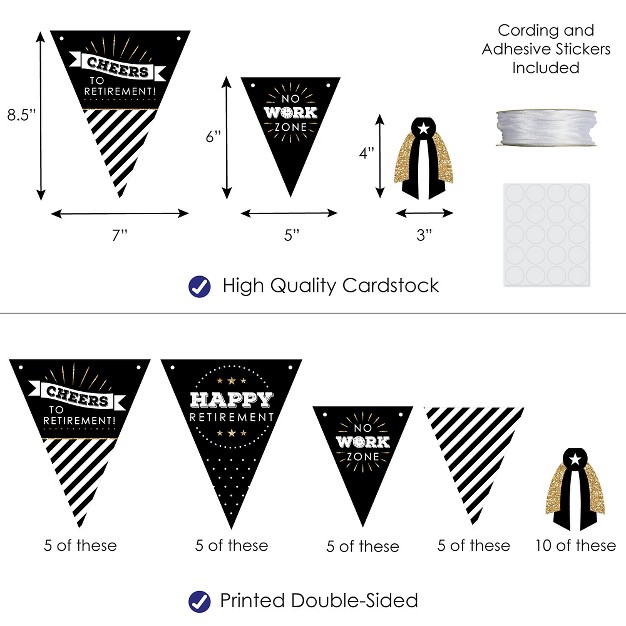 Big Dot Of Happiness Happy Retirement Diy Retirement Party Pennant Garland Decoration Triangle Banner 30 Pieces