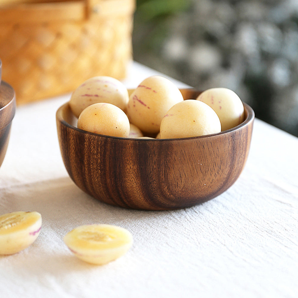 Frcolor Bowl Bowls Wooden Bowl Salad Wood Serving BowlsFruit Noodle Soup Snacks Rice Japanese Asian Mixing Prepchinese Dessert