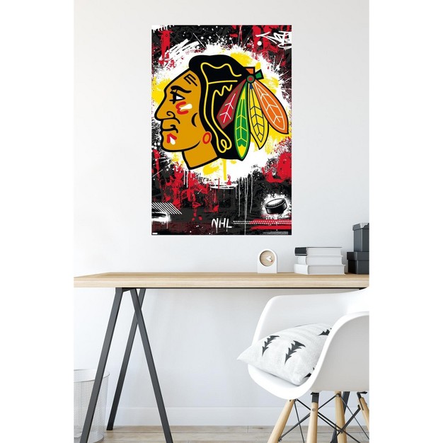 Trends International Nhl Chicago Blackhawks Maximalist Logo 23 Unframed Wall Poster Prints