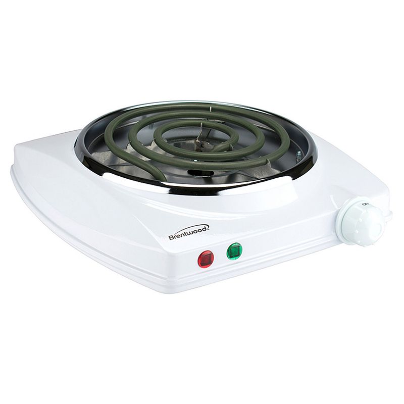 Brentwood Electric 1000W Single Burner (White)