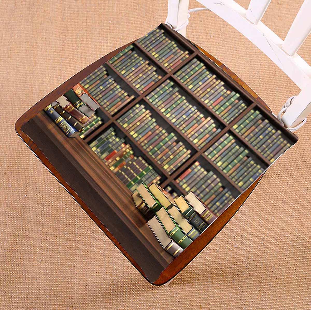 Books Table Blurred Bookshelf Books Library Chair Pads Chair Mat Seat Cushion Chair Cushion Floor Cushion 45x45 Cm