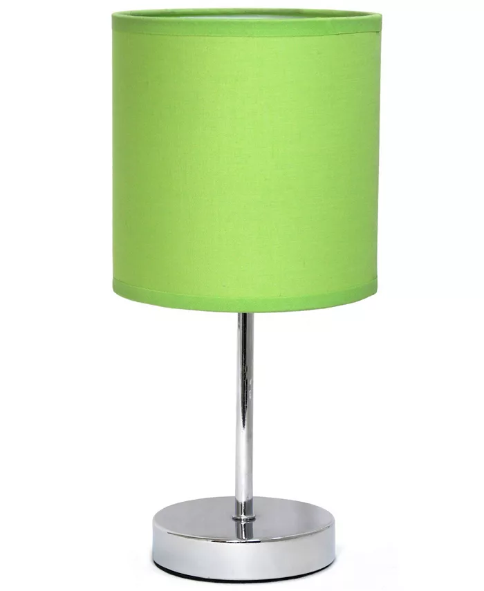 All The Rages Simple Designs Chrome Mini Basic Table Lamp with Fabric Shade