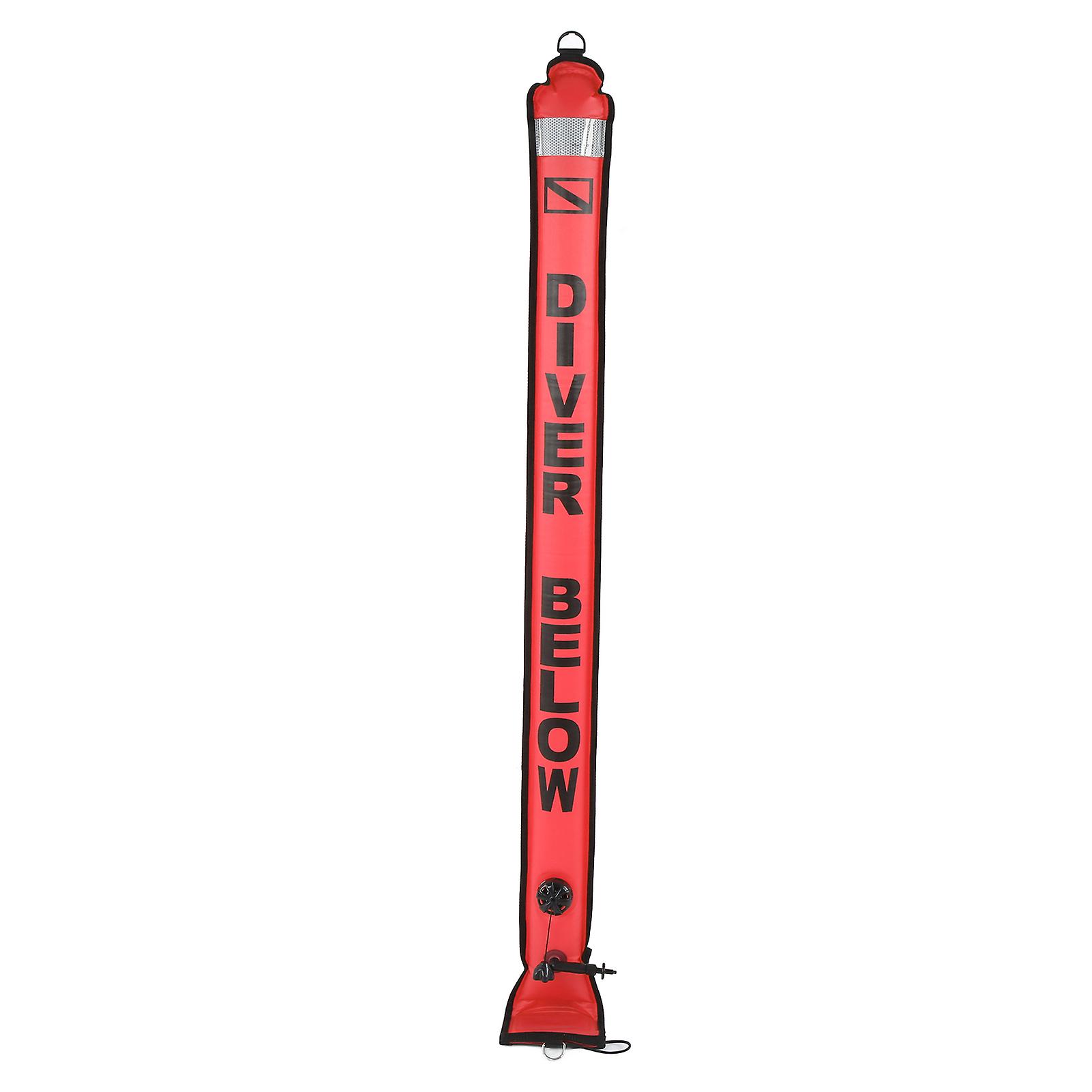 150x15cm Scuba Diving Surface Marker Buoy High Visibility Inflatable Surface Marker Signal Tubeorange Red