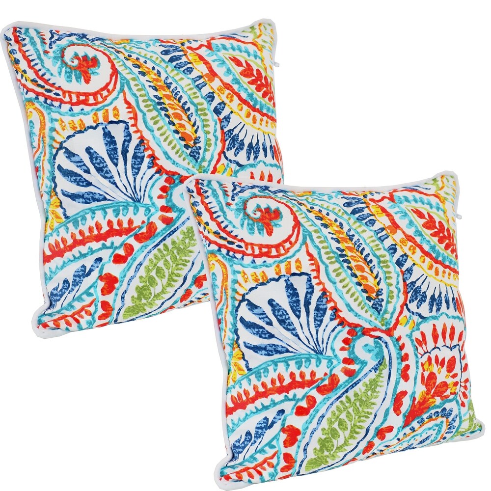 Sunnydaze Polyester Large Round Floor Cushion   Set of 2