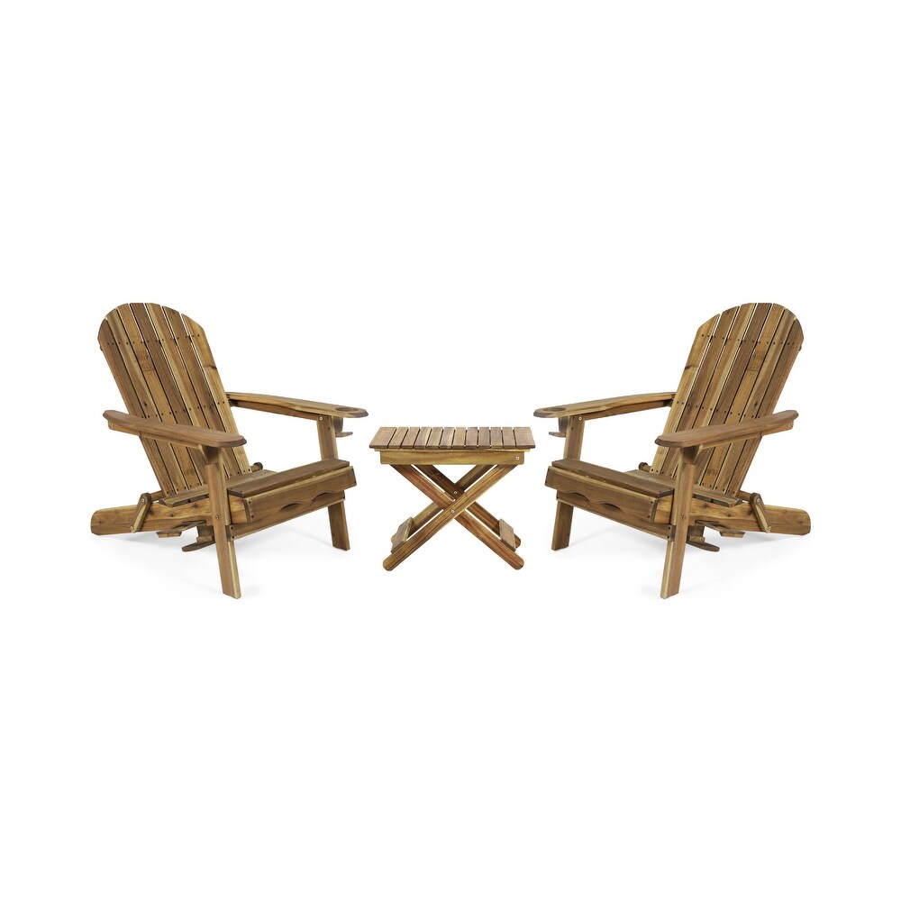 Bellwood Outdoor 2 seat Folding Acacia Chat Set by Christopher Knight Home