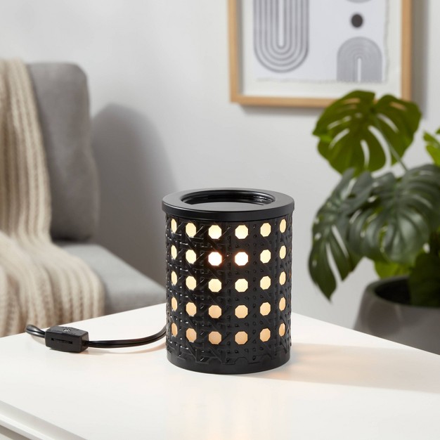 X 4 5 quot Bamboo Lattice Pattern Electric Scent Warmer Black