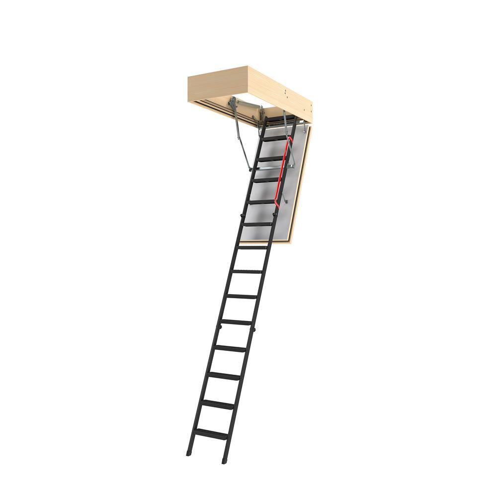 Fakro LMF 60 8 ft. 1 in. - 10 ft. 1 in. 30 in. x 54 in. Fire-Rated Insulated Metal Attic Ladder 350 lbs. Load Capacity 869237