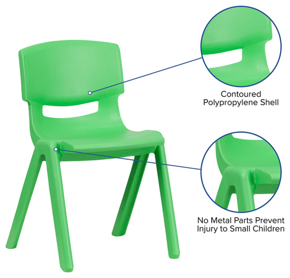 2 Pack Green Plastic Stackable School Chair with 15.5 quotSeat Height   Contemporary   Dining Chairs   by Pot Racks Plus  Houzz