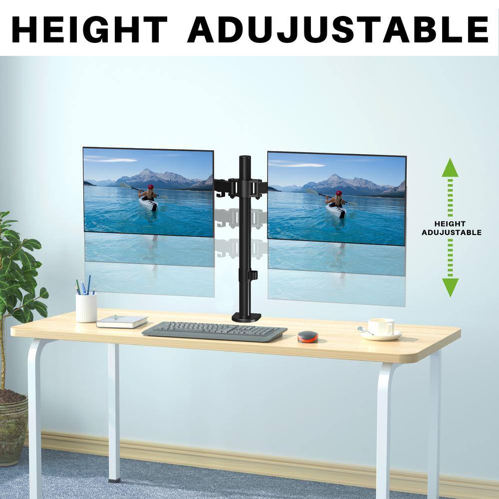 USX MOUNT Dual Monitor Arm Desk Mount Fits for Most 13 in. - 27 in. LED FlatCurved Monitors HAS402