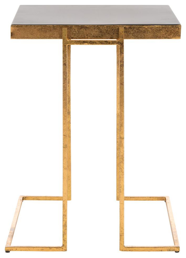 Amarylis Greek Key Side Table  Black/Gold   Contemporary   Side Tables And End Tables   by BisonOffice  Houzz