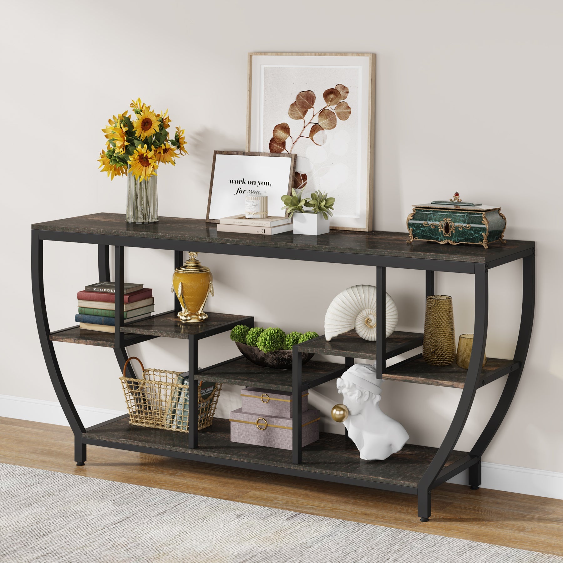 Industrial Console Table, 70.9